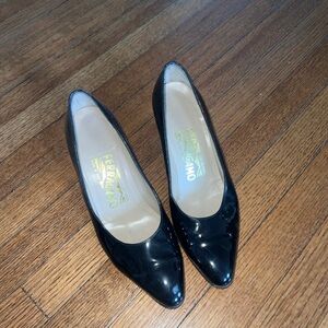 Salvatore Ferragamo Women's Glossy Black Heels